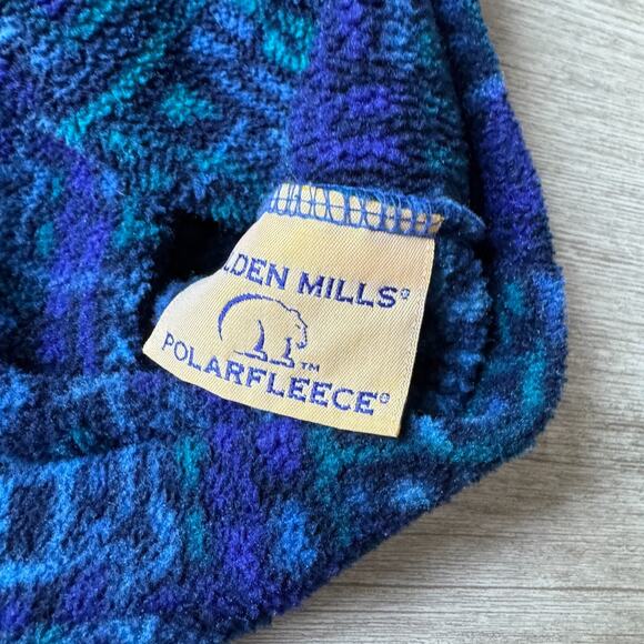 Vintage Preston York Tech Malden Mills Polar Fleece Womens L Aztec Zip Up Hoodie - Picture 4 of 8